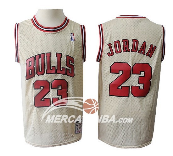 Maglia NBA Bulls Michael Jordan Retro Crema
